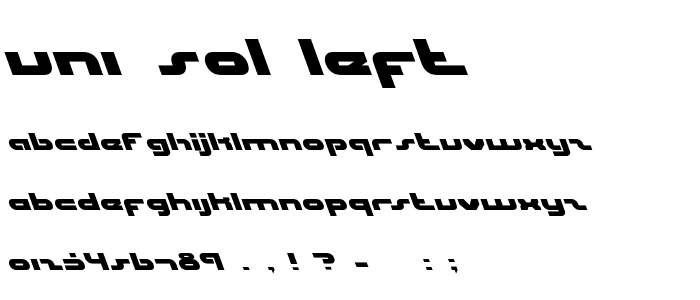 uni-sol left font